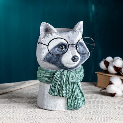Ваза «Енот в очках», 14×14×22 см