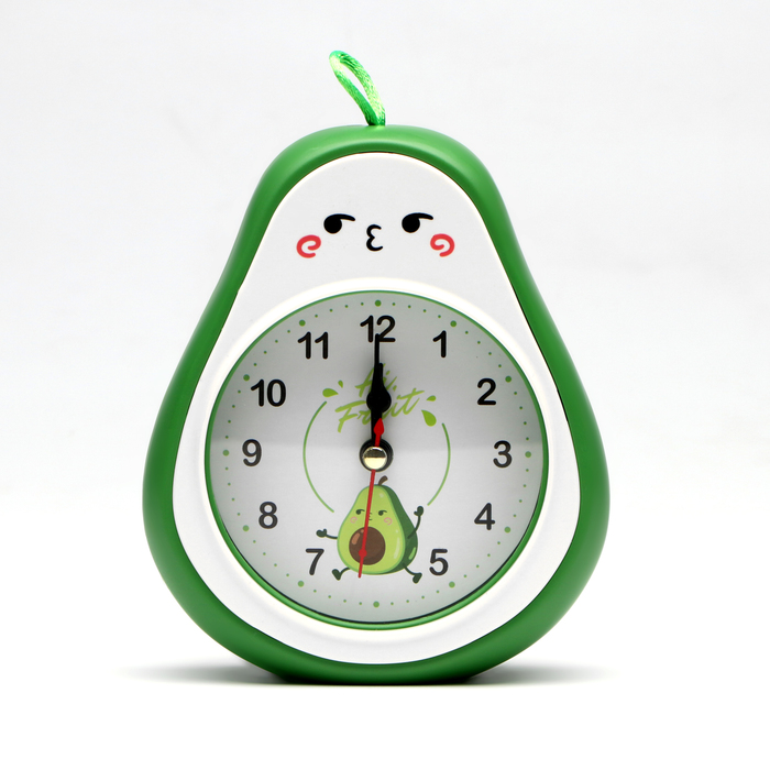 Часы - будильник настольные "Авокадо", дискретный ход, 11.5 х 15.5 см, АА - Фото 1
