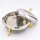 Мармит, 31×23 см, на подставке для подогрева, с крышкой, нержавеющая сталь - Фото 5