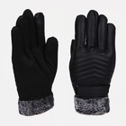 Перчатки мужские, безразмерные, с утеплителем, цвет чёрный - фото 10625910
