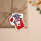 Открытка-шильдик на подарок «Новогодняя почта», 5 × 9,5 см - Фото 2