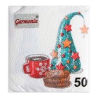 Салфетки новогодние бумажные Гармония цвета «Волшебный колпак», 24×24 см, 50 шт. - Фото 2