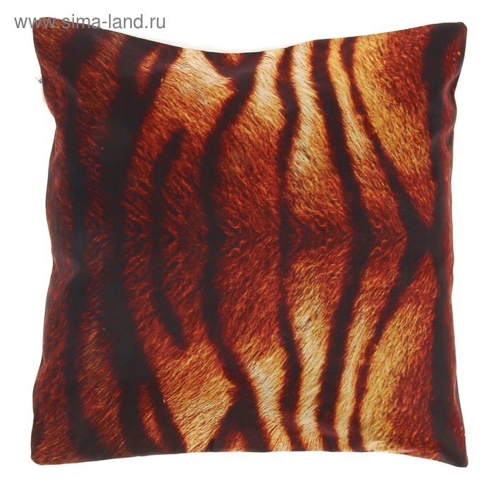 Наволочка декоративная "Collorista" Тигровая 40х40см, велюр, 100% п/э - Фото 1