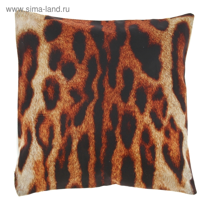 Наволочка декоративная "Collorista" Леопард 40х40см, велюр, 100% п/э - Фото 1