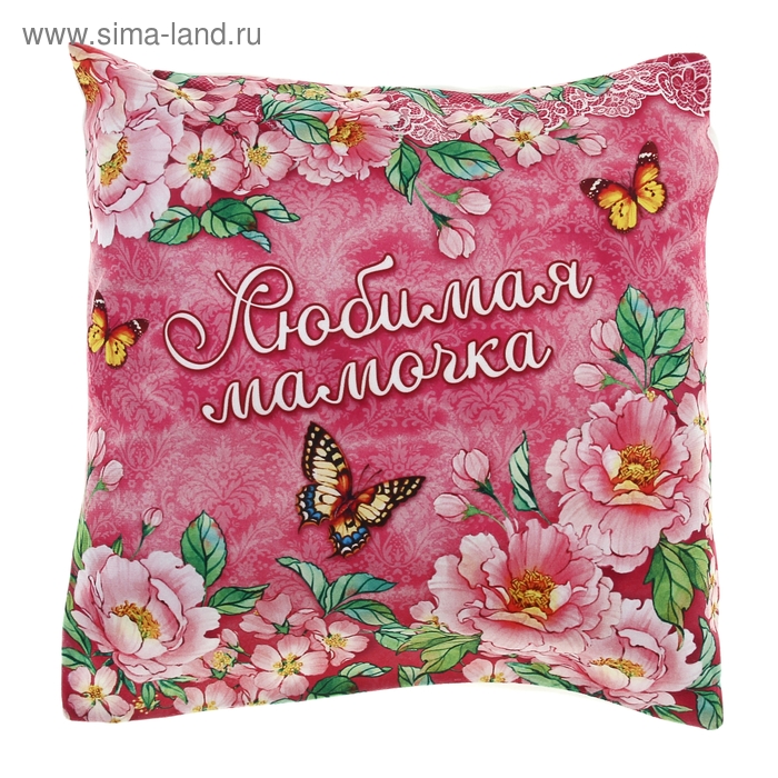 Наволочка декоративная "Collorista" Любимая мамочка 40х40см, велюр, 100% п/э - Фото 1