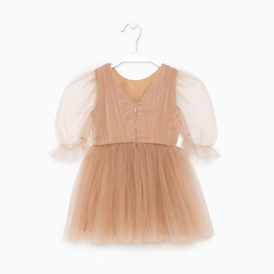 Платье нарядное для девочки KAFTAN, бежевое, рост 86-92 см