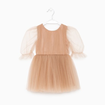 Платье нарядное для девочки KAFTAN, бежевое, рост 86-92 см