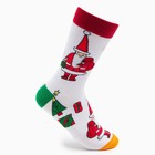 Носки «Дед мороз с мешком», цвет белый, размер 23-27 (38-41) - фото 24539776