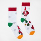 Носки «Дед мороз с мешком», цвет белый, размер 23-27 (38-41) - Фото 2