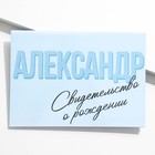 Папка для свидетельства о рождении «Александр», А5 - фото 9943541