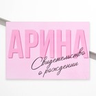 Папка для свидетельства о рождении «Арина», А5 9157313 - фото 9453595