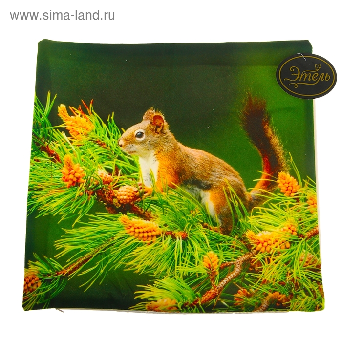 Наволочка декоративная "Этель" Белка 40*40 см, велюр, 100% п/э - Фото 1
