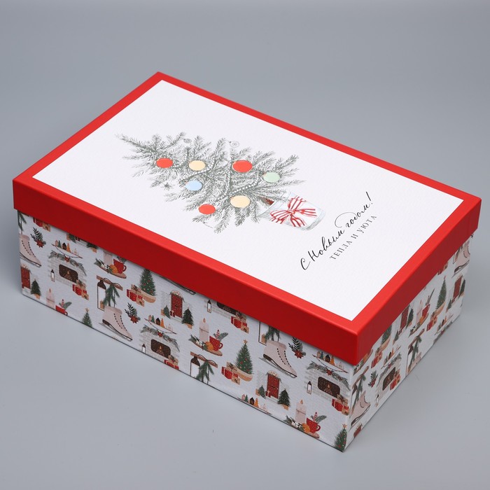 Коробка подарочная «Уютного нового года», 32,5 × 20 × 12,5 см