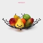 Фруктовница Доляна, 27×27×8.5 см, цвет чёрный - Фото 2