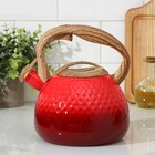 Чайник со свистком из нержавеющей стали Mist, 3 л, 23×19×22 см, цвет красный - фото 9943696