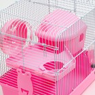 Клетка для грызунов «Пижон», 31×24×29 см двухэтажная. с наполнением, розовая - Фото 4