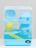 Клетка для грызунов «Пижон», 31×24×40 см двухэтажная. с наполнением, голубая - Фото 4