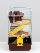 Клетка для грызунов «Пижон», 31×24×40 см двухэтажная. с наполнением, коричневая - Фото 5