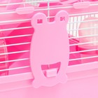 Клетка для грызунов «Пижон», 31×24×40 см, трёхэтажная, с наполнением, пластик, металл, розовая - Фото 5