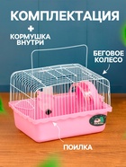 Клетка для грызунов «Пижон», 23×17×17 см, розовая - Фото 2