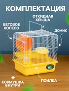 Клетка для грызунов «Пижон», 23×17×26 см, эмаль, жёлтая - Фото 2