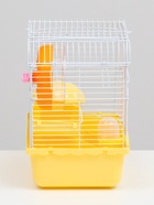 Клетка для грызунов «Пижон», 23×17×26 см, эмаль, жёлтая - Фото 5
