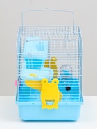 Клетка для грызунов «Пижон», 27×21×26 см укомплектованная, голубая - Фото 5