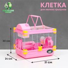 Клетка для грызунов "Пижон", 31 х 24 х 30 см, розовая - Фото 1