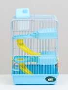 Клетка для мелких грызунов «Пижон», 27×21×40 см с наполнением, голубая - Фото 4
