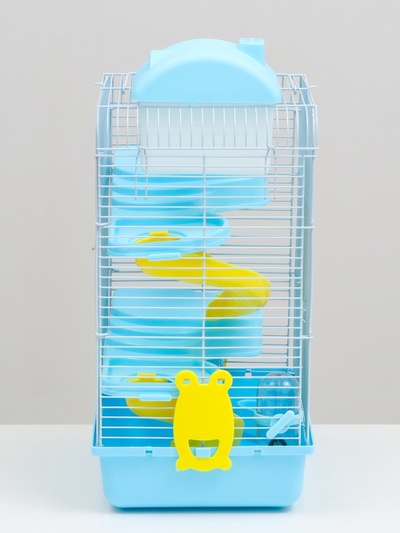 Клетка для мелких грызунов «Пижон», 27×21×40 см с наполнением, голубая