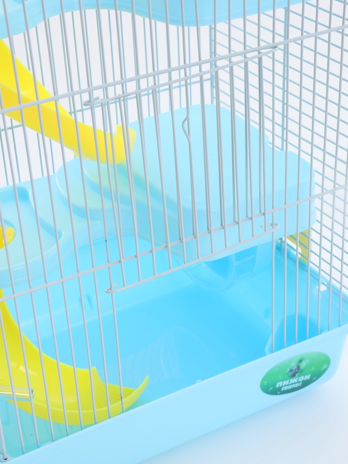 Клетка для мелких грызунов «Пижон», 27×21×40 см с наполнением, голубая