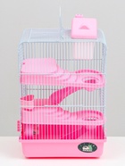 Клетка для мелких грызунов «Пижон», с наполнением, 27×21×40 см, розовая - Фото 4