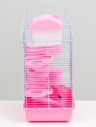 Клетка для мелких грызунов «Пижон», с наполнением, 27×21×40 см, розовая - Фото 5