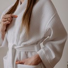 Вафельный халат отбеленный «Баффл», размер XL - Фото 3