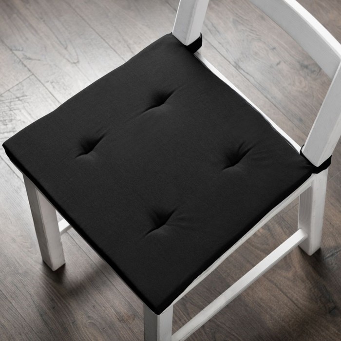 Комплект подушек для стула «Билли», размер 37х42 см, цвет чёрный - Фото 1