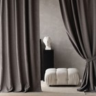 Комплект штор с подхватами «Вандер», размер 2х150х270 см, цвет темно-серый - фото 304590271