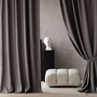 Комплект штор с подхватами «Вандер», размер 2х200х270 см, цвет темно-серый - фото 17474