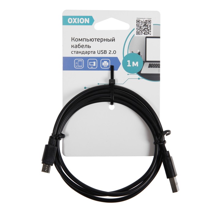 Кабель OXION, microUSB - USB, 1 м, черный - фото 51457157