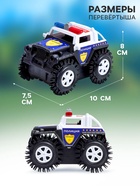 Джип-перевёртыш «Полиция», работает от батареек, цвет чёрный - Фото 2