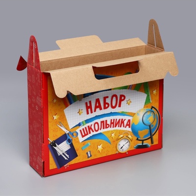 Коробка подарочная складная, упаковка, «Набор школьника», 33.5×25.5×7.5 см