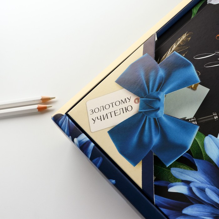 Подарочный набор «УЧИТЕЛЬ звучит гордо»: ежедневник и ручка-колокольчик (шариковая, синяя паста, 1 мм) - фото 1908979204