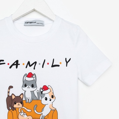 Пижама детская KAFTAN: Family, бело-красная, размер 32 (110-116 см)