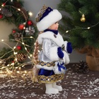 Снегурочка под ёлку «Зимнее волшебство. В меховом жилете с брошами» длинное платье, 30 см, серебристо-синий - Фото 2