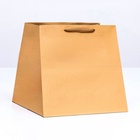Пакет для торта и коробок, с широким дном, крафт, 30×30×30 см - Фото 3