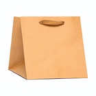 Пакет для торта и коробок, с широким дном, крафт, 20×20×20 см - Фото 3
