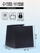 Пакет для торта и коробок, с широким дном, черный, 20×20×20 см - Фото 1