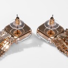 Серьги висячие со стразами «Голливуд» дорожка, цвет белый в золоте, 11см 7795792