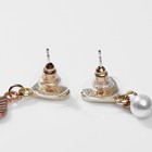 Серьги с эмалью «Котик» с сердечками, цвет чёрно-красный в золоте - Фото 3