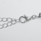 Колье «Драгоценность» квадрат, бело-зелёное в серебре, 36 см - Фото 3