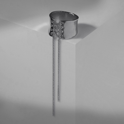 Кольцо «Корсет» со шнуровкой, цвет серебро, безразмерное